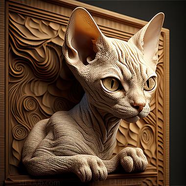 3D model st Devon Rex cat (STL)